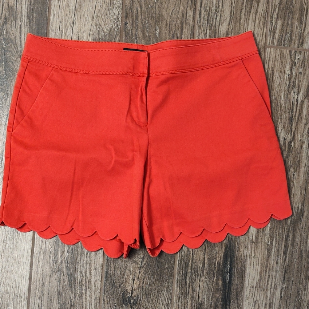 The Limited Red / Coral Scalloped Shorts Size 16